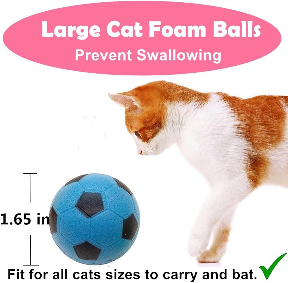 Foam Soccer Ball Cat Toys, 12-Pack