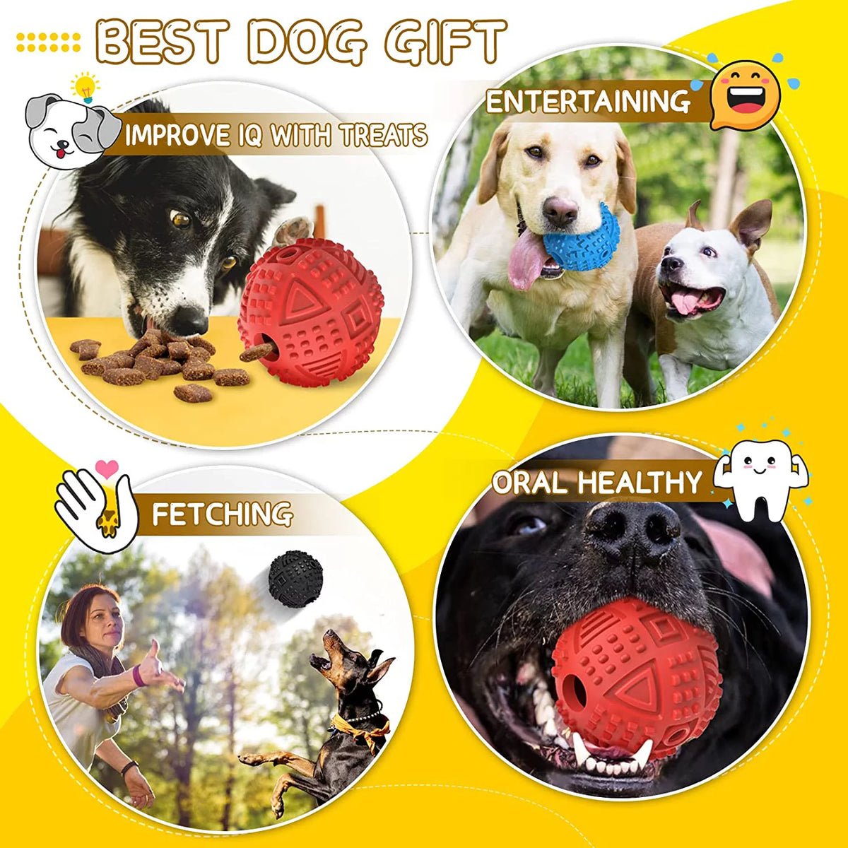 Interactive Treat Dispensing Dog Toy for Aggressive Chewers
