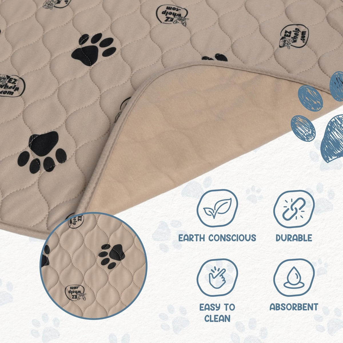 Reusable Washable Dog Pee Pads, 2-Pack