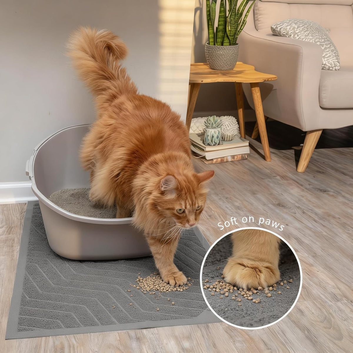 Wepet Cat Litter Box Mat, Durable PVC Trapping Rug
