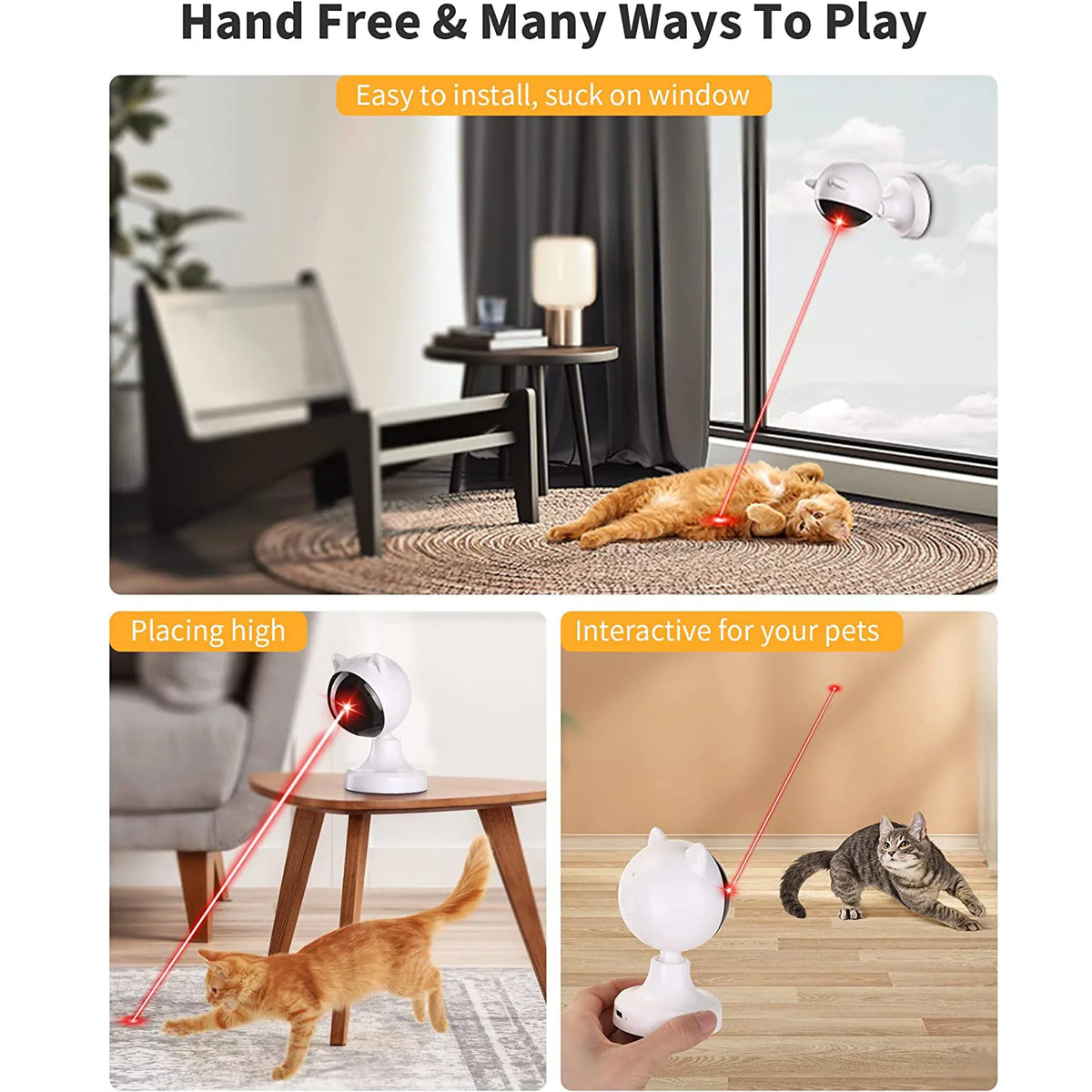 Automatic Cat Laser Toys, Interactive Laser Cat Toys for Indoor Cats