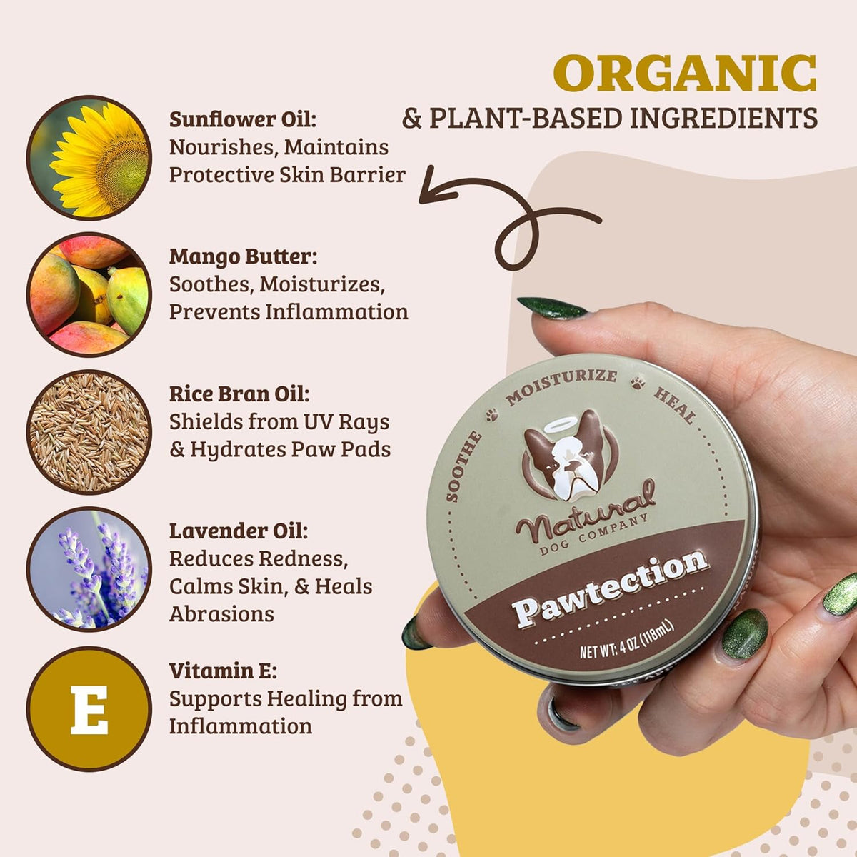 Natural Dog Company Pawtection Paw Wax, Hot Pavement & Sand Protection