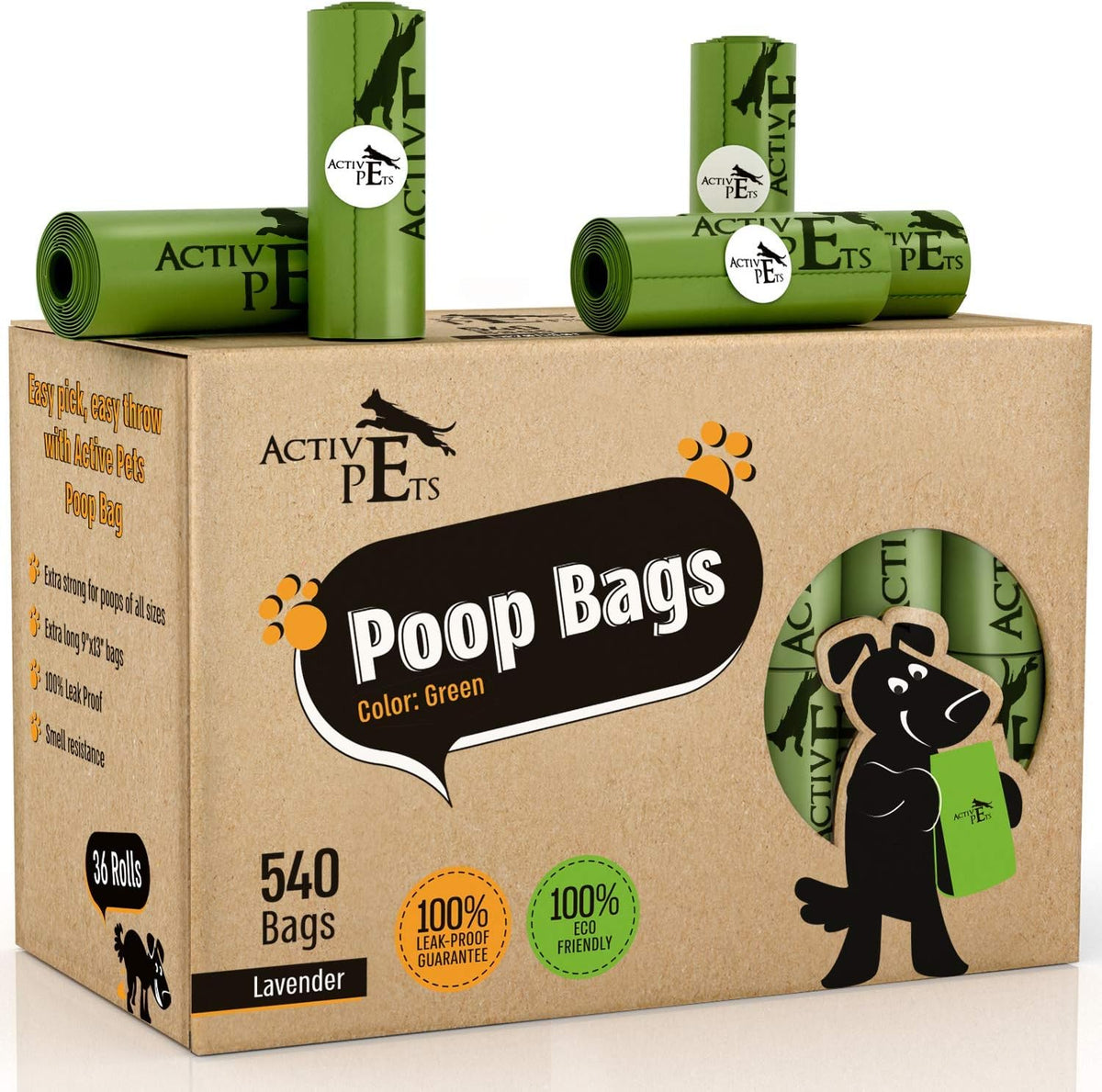 Extra Thick Lavender-Scented Dog Waste Bags, Leak-Proof