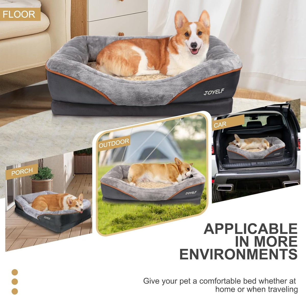 Large Memory Foam Dog Bed, Orthopedic Dog Bed & Sofa